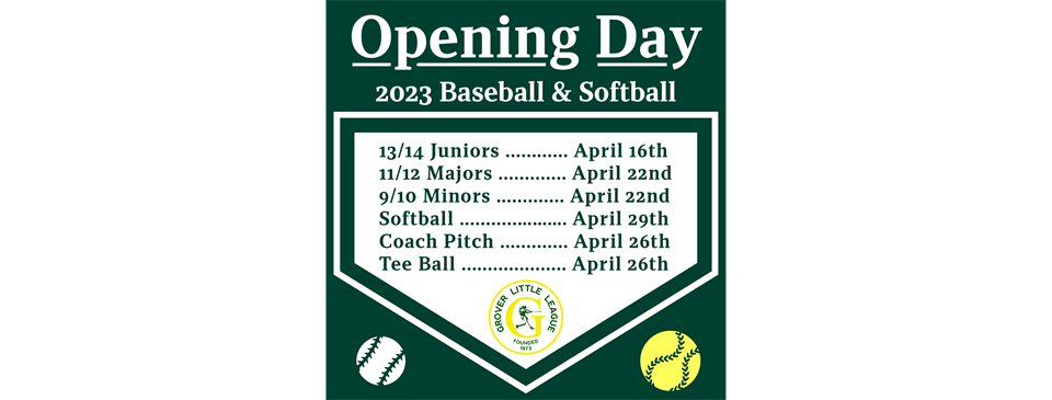 2023 Opening Day at Grover Little League