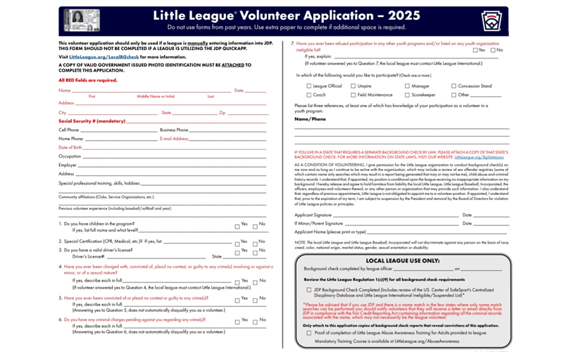 2025 Volunteer Application